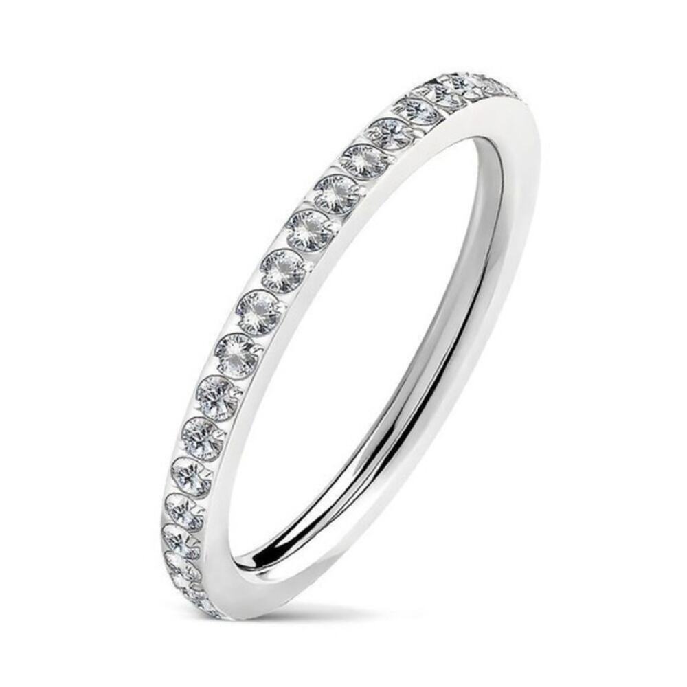 New‎ stainless steel eternity ring size 6